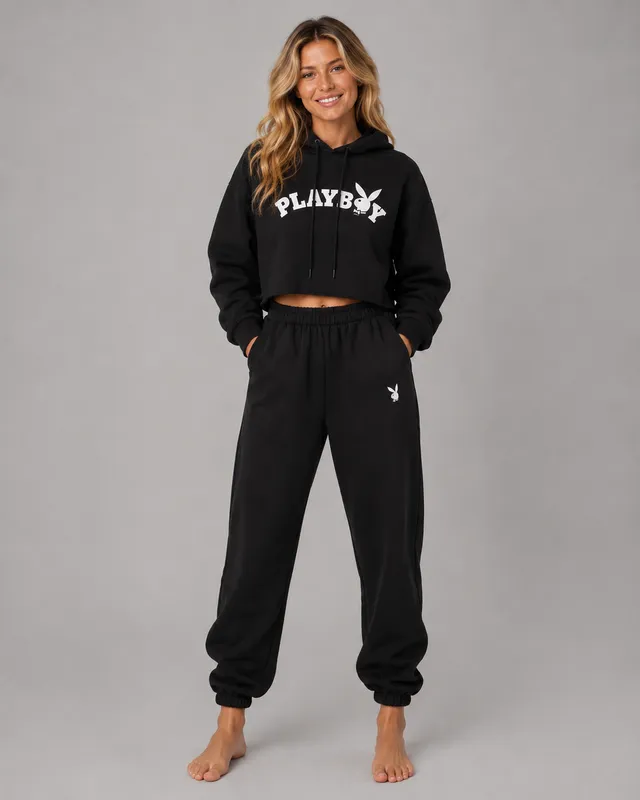 Playboy Logo Cropped Set tuta donna bianca cotone