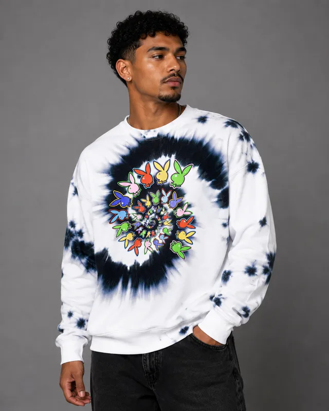 Playboy Color Bars Spiral felpa girocollo tie dye cotone