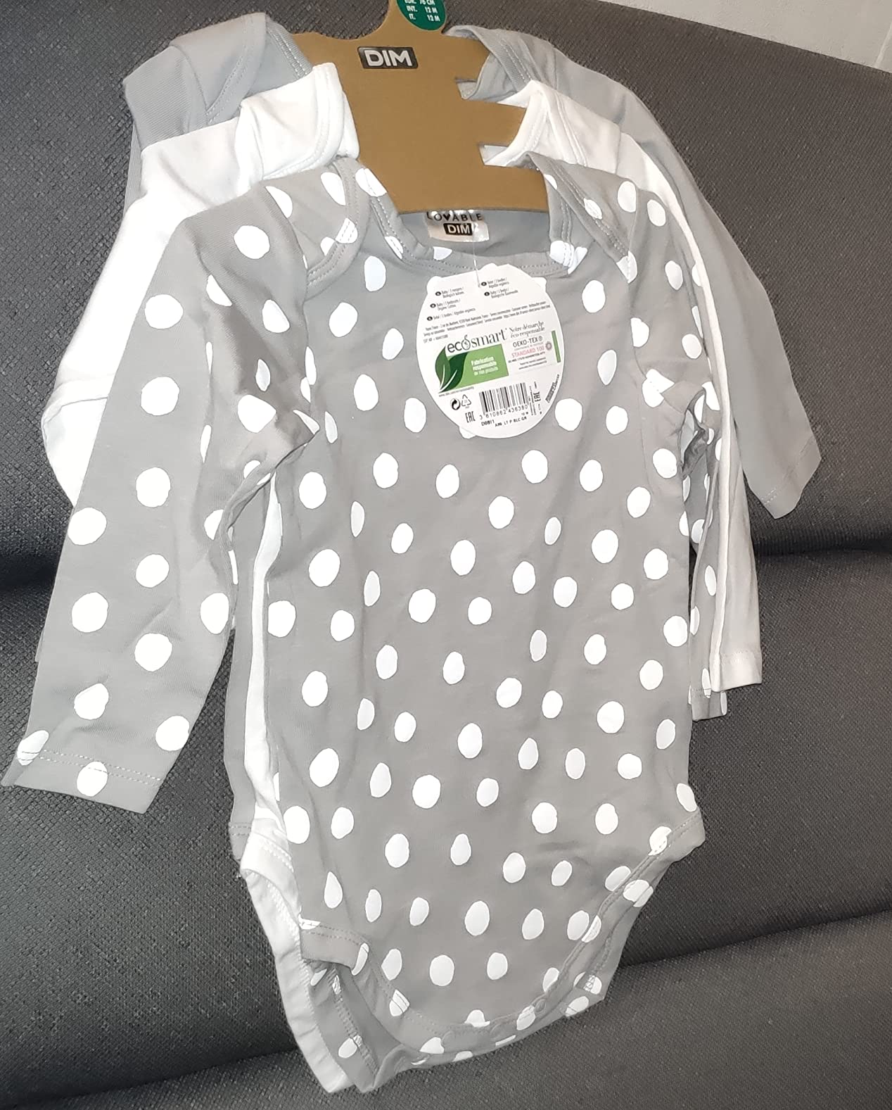 DIM Baby body neonato manica lunga cotone bio