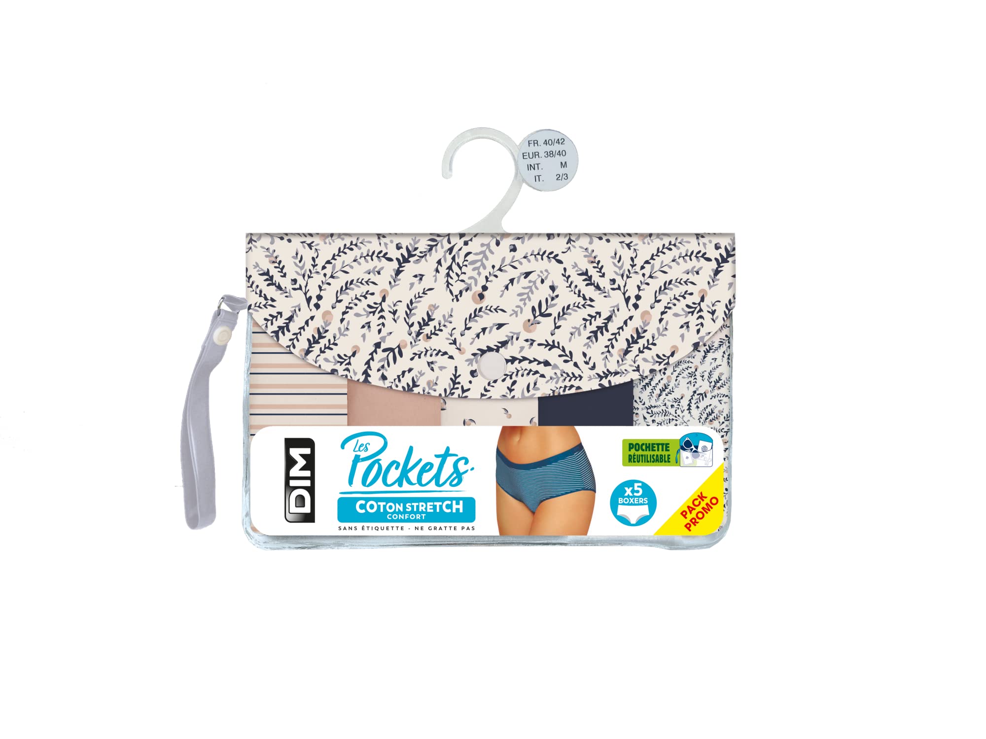 DIM Les Pockets slip donna pacco da 5 cotone elasticizzato