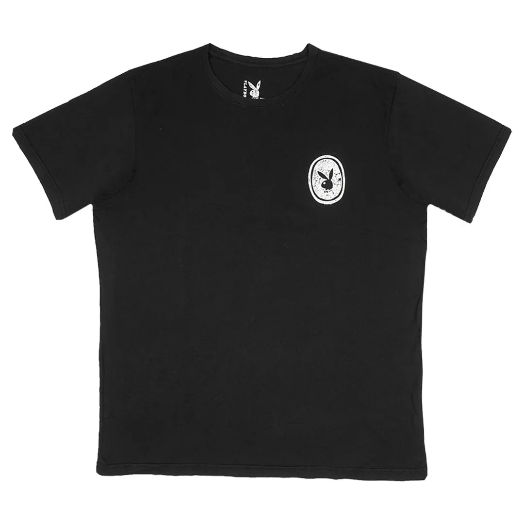 Playboy Distress Emblem Tee maglietta cotone nera vintage