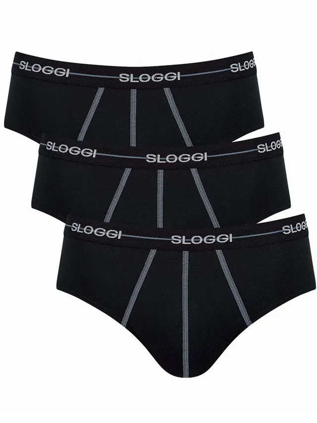 Sloggi Start Midi C3P Slip Uomo Taglia 5 x3 Cotone