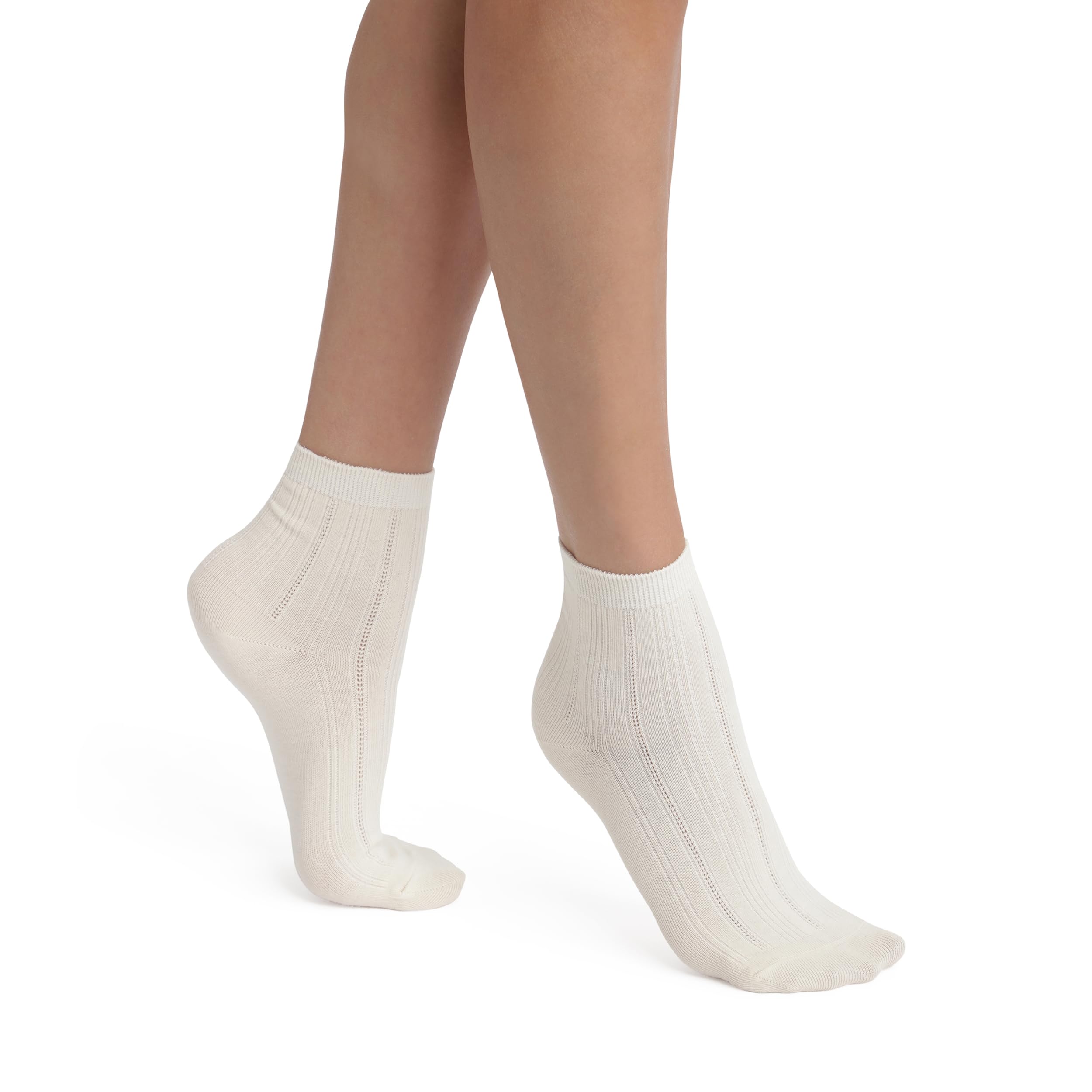 DIM La Mode Pointelle calze donna x1 avorio cotone