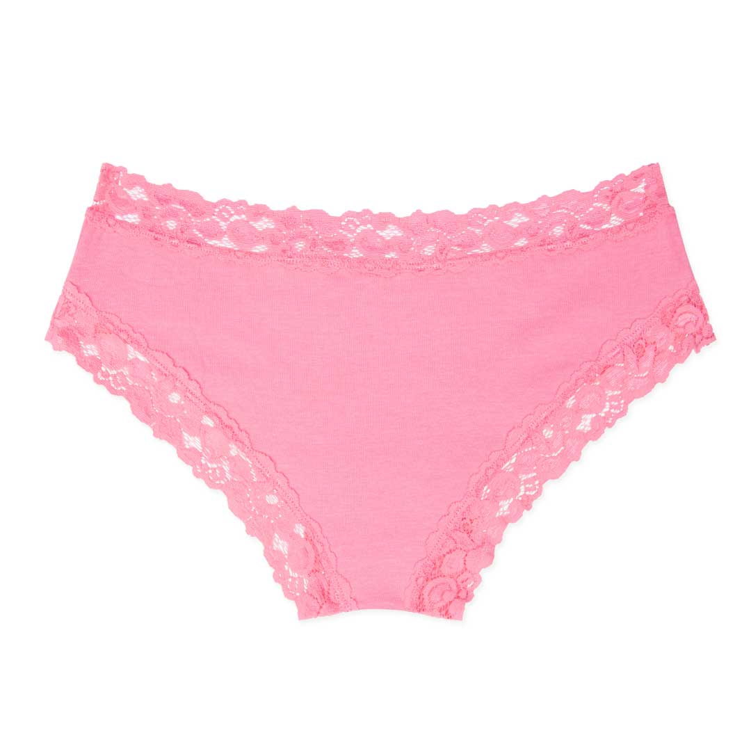 René Rofé Cotton Lace Hipster mutanda pizzo bianco cotonoso