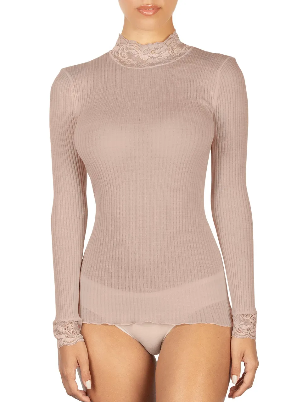 Egi Art. 304 Lupetto Donna Rosa Antico con Pizzo