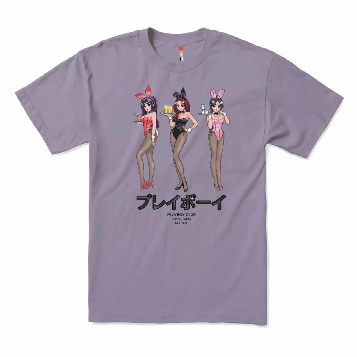 Playboy Tokyo Club Happy Hour t-shirt grigia cotone