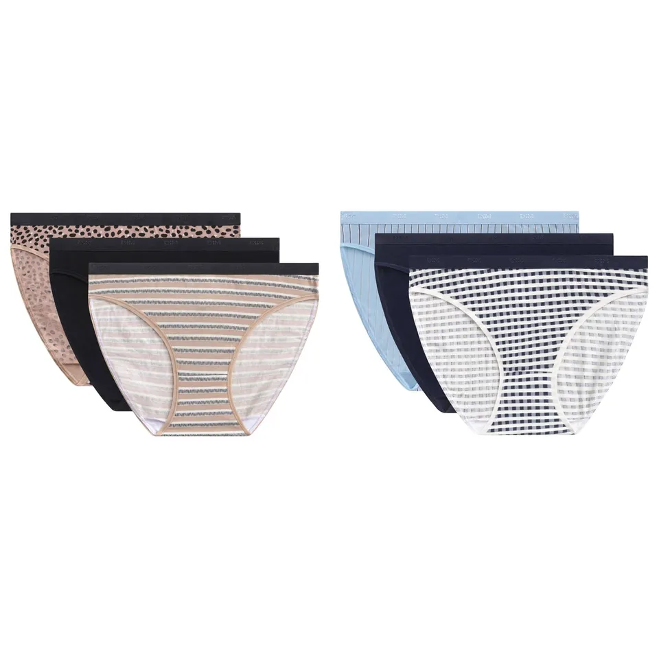 DIM Pockets Slip Cotone Donna x6 Nero S elastico
