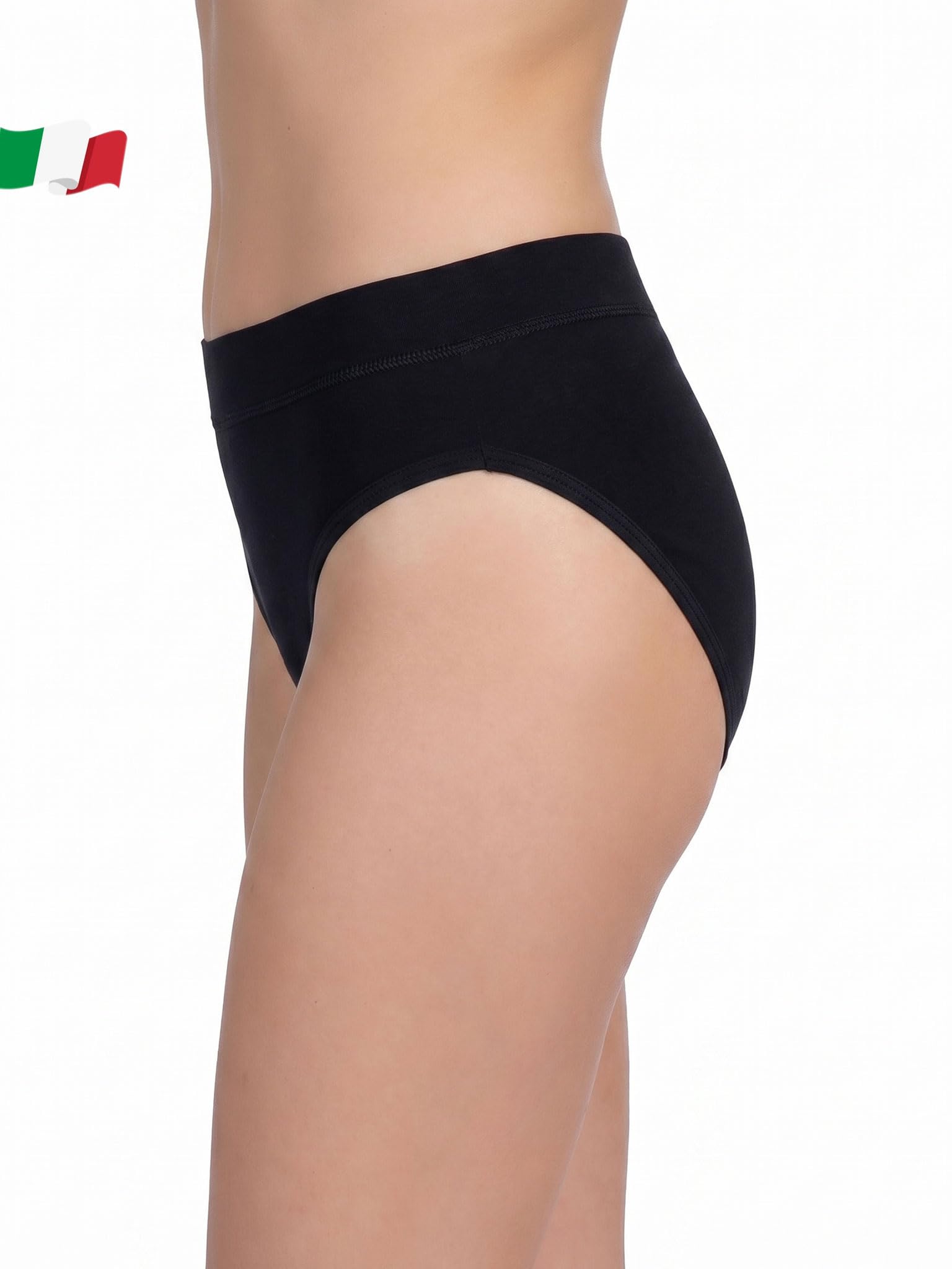Egi 600 slip donna midi cotone 2 pezzi bianco nero