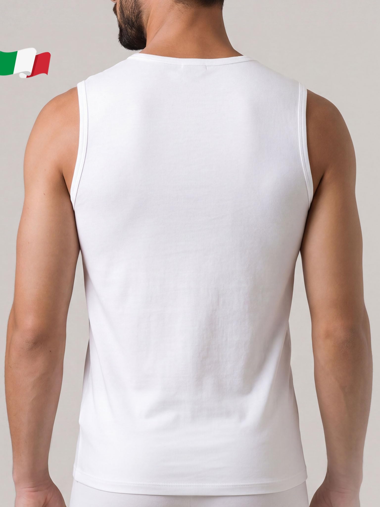 Egi 988 canotta uomo cotone spalla larga girocollo