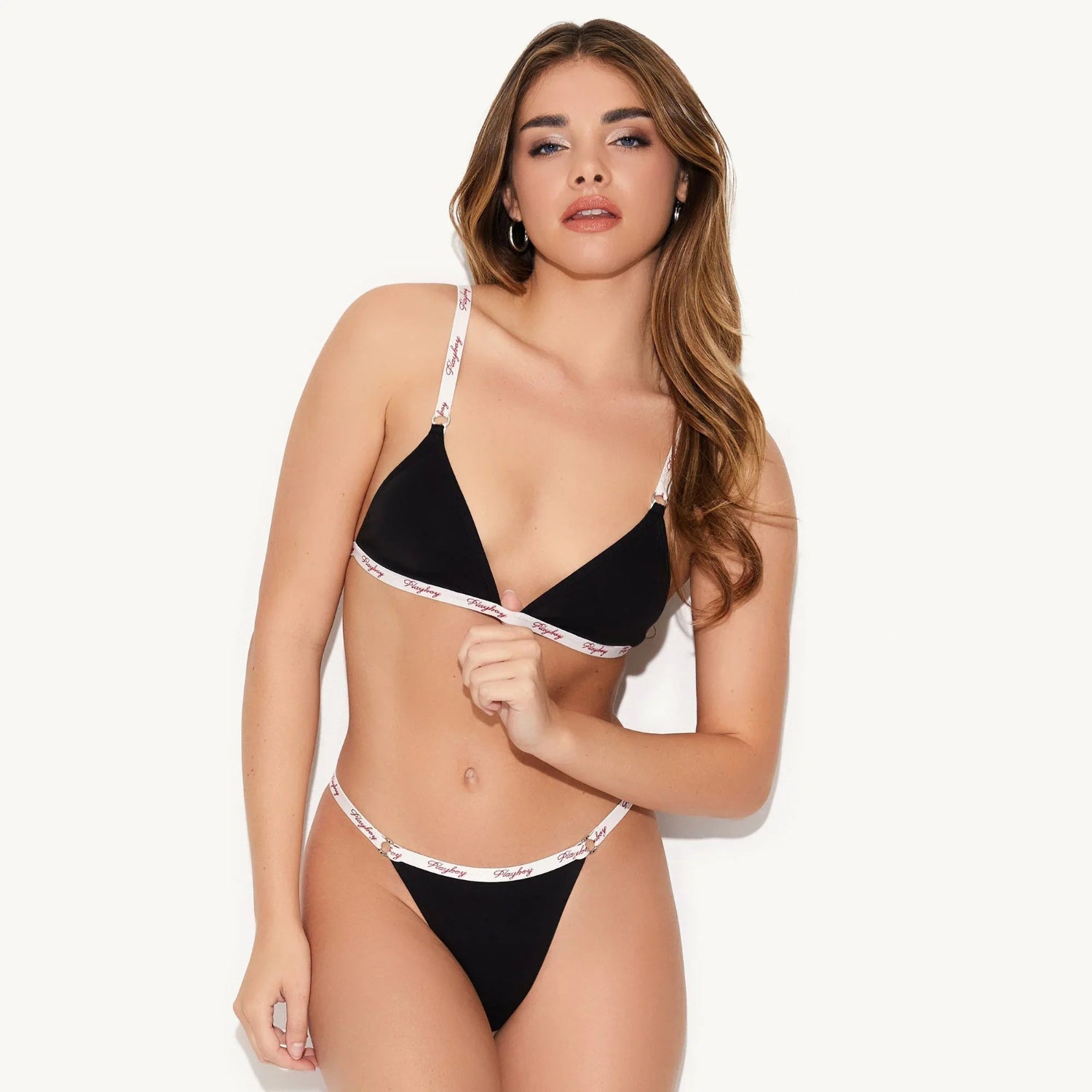 Playboy Basics Triangle Bralette bralette bianco scollo a V