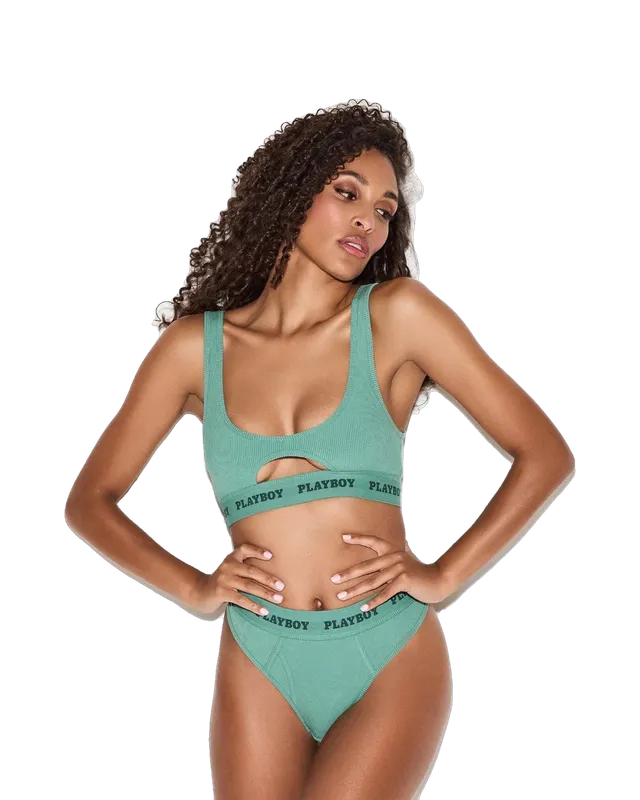 Playboy Essentials Brief slip vita alta Evergreen coste