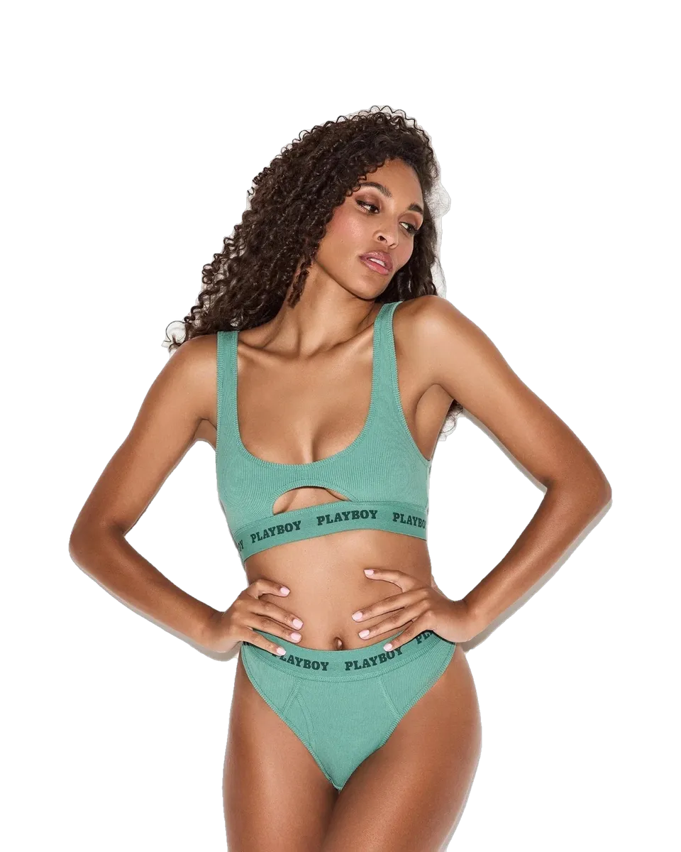 Playboy Essentials Brief slip vita alta Evergreen coste
