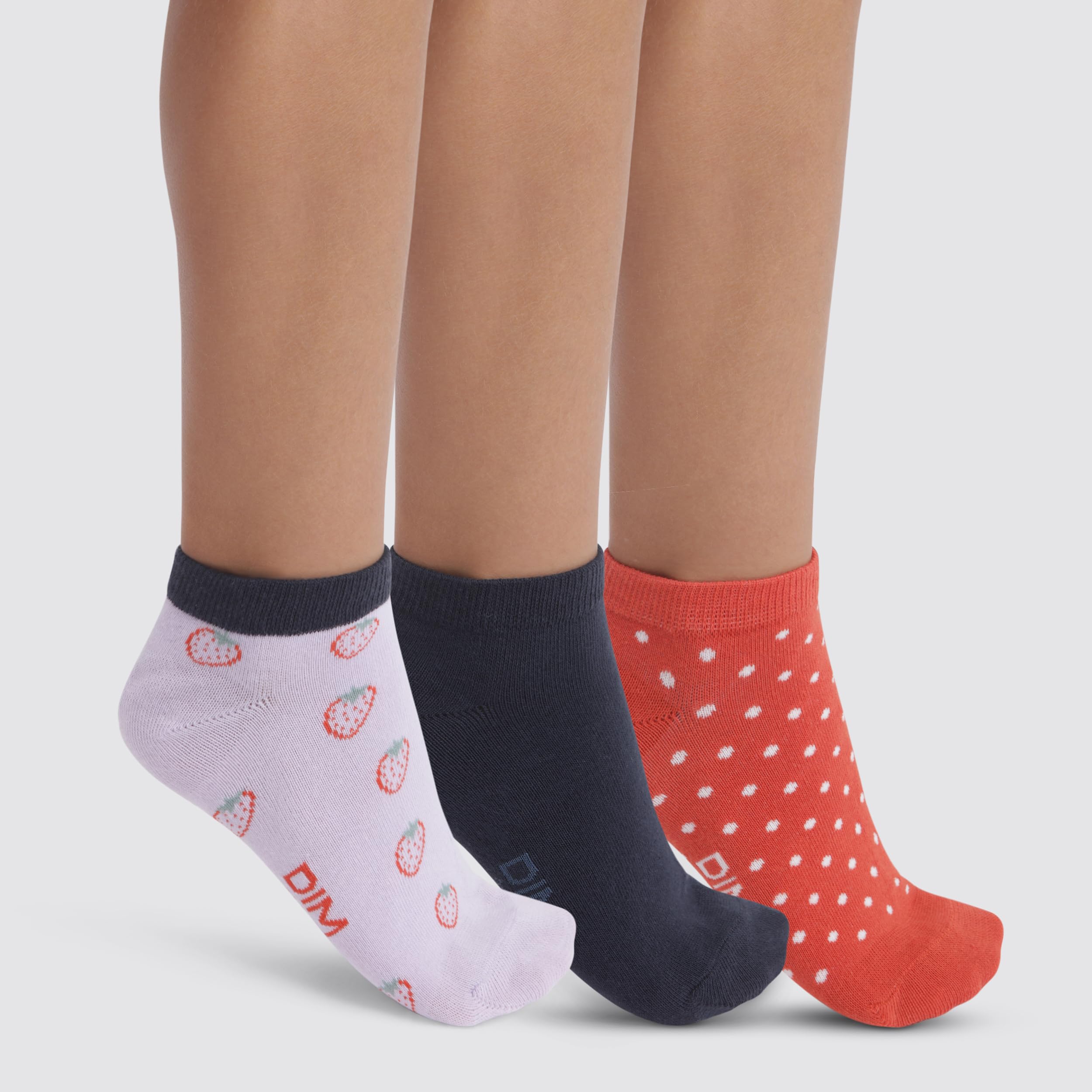 DIM Cotton Style Fragole calzini bambina 3 paia rosse 27-30