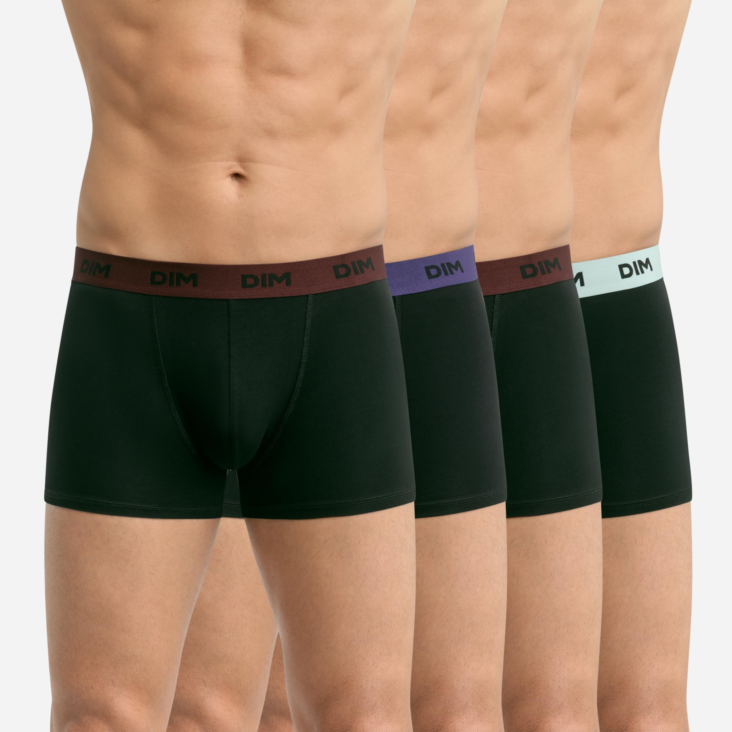 DIM Mix and Colors Boxer Uomo x4 Nero Cintura Cotone