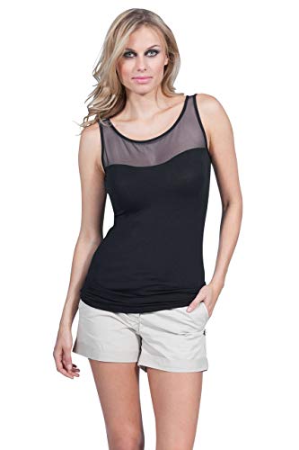Egi canottiera tulle modal donna nero S-M elegante