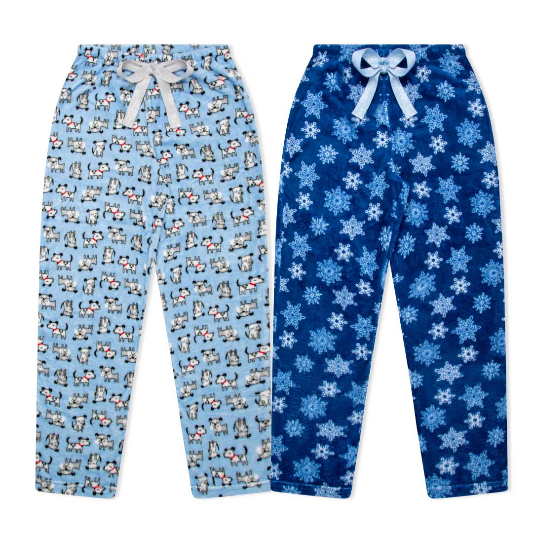 René Rofé pantaloni pigiama pile 2 pezzi cani fiocchi