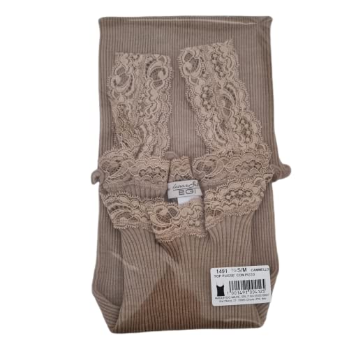 Egi canottiera lana seta cotone donna pizzo elegante
