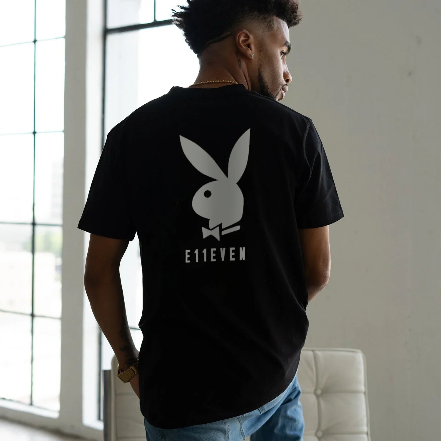 Playboy E11even Tee maglietta nera cotone