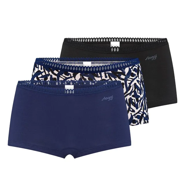 sloggi GO Crush Short slip donna pacco da 3 elastico morbido