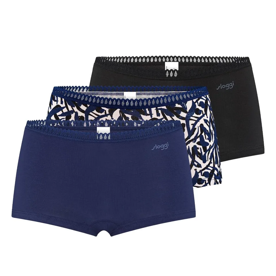 sloggi GO Crush Short slip donna pacco da 3 elastico morbido