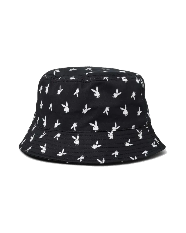 Playboy All-Over Rabbit Head bucket hat nero stampa