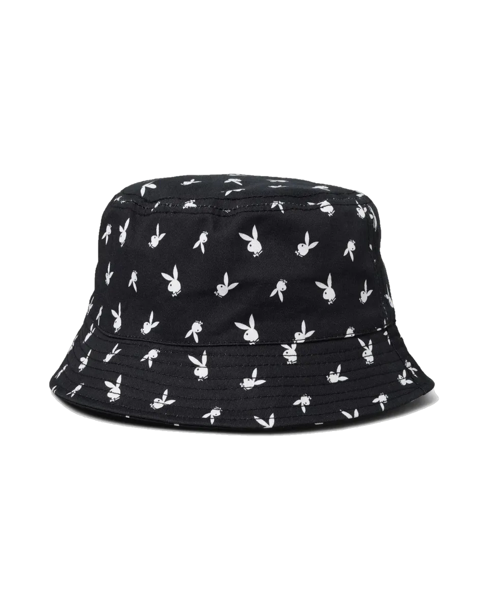 Playboy All-Over Rabbit Head bucket hat nero stampa