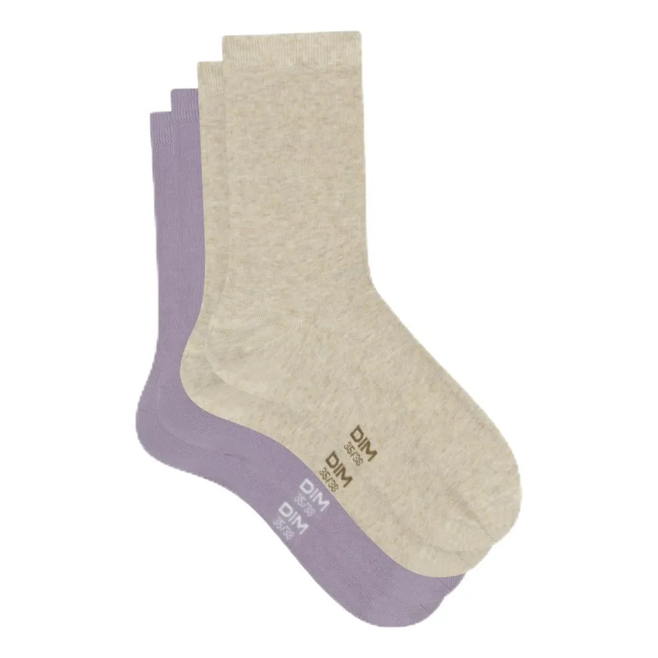 DIM Cotton calzini donna x2 35-38 tallone rinforzato