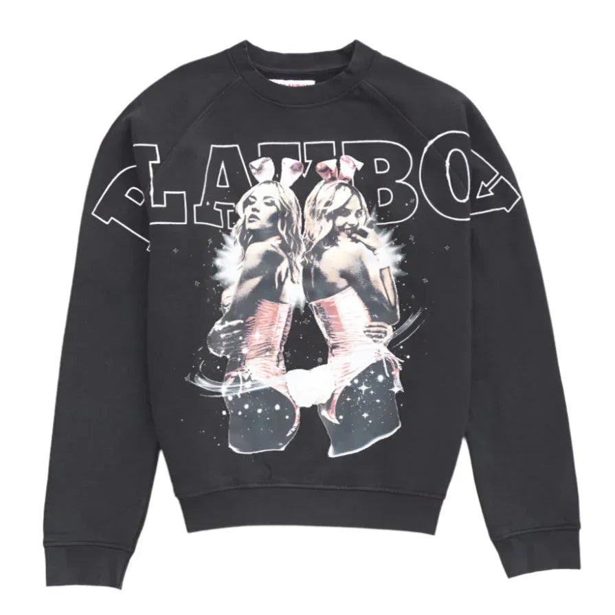 Playboy Twins Sweatshirt felpa cotone vintage black