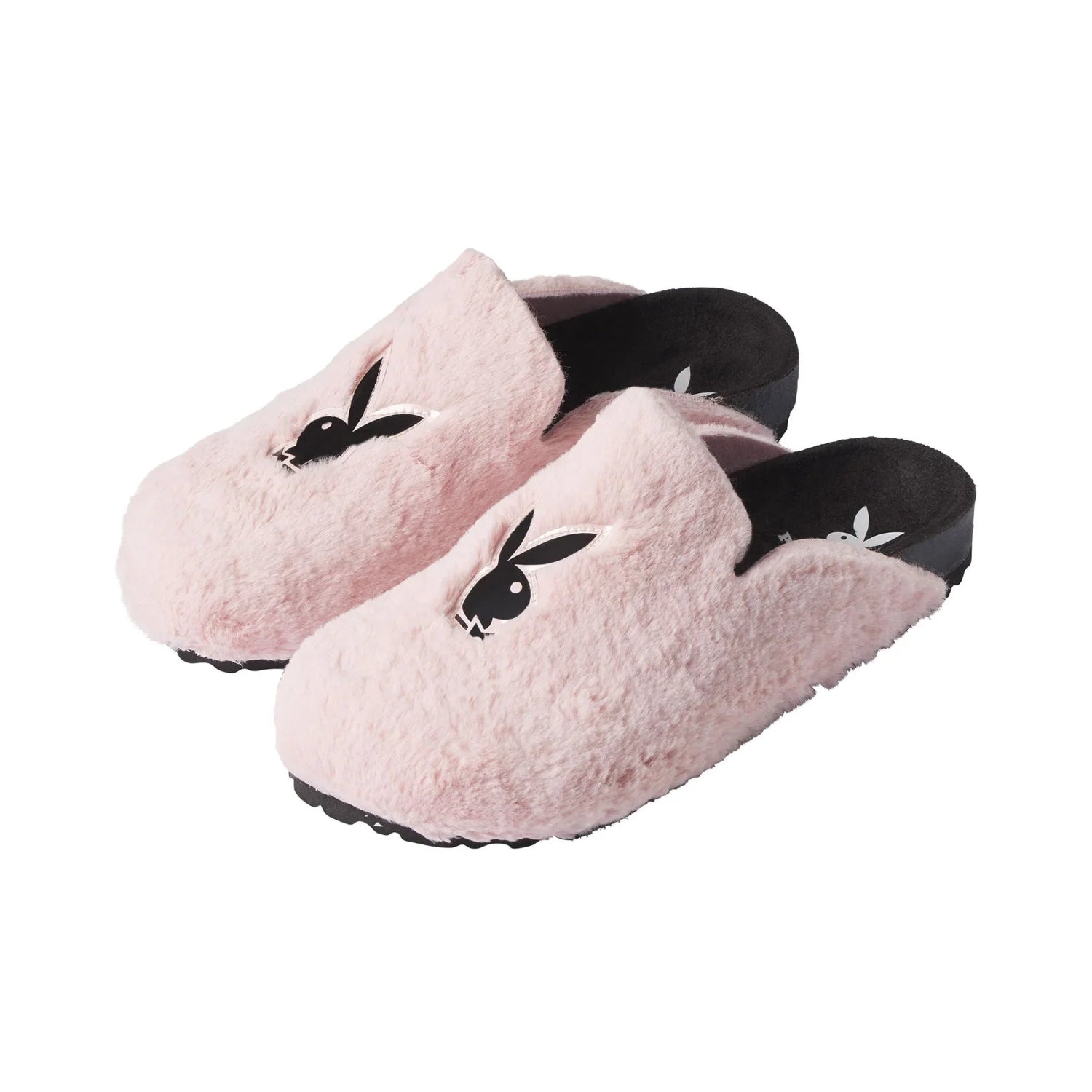 Playboy Fuzzy Slides ciabatte pelose bianche comfort
