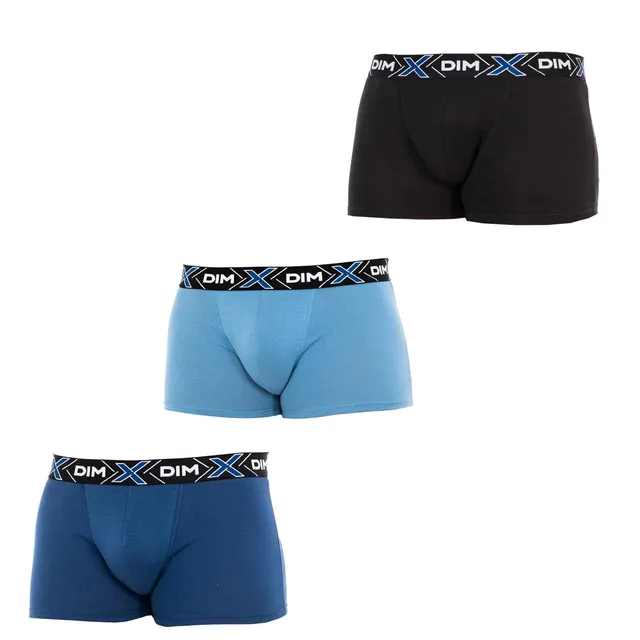 DIM Boxer Uomo Cotone 3 Pezzi Taglia 4 Blu Morbido