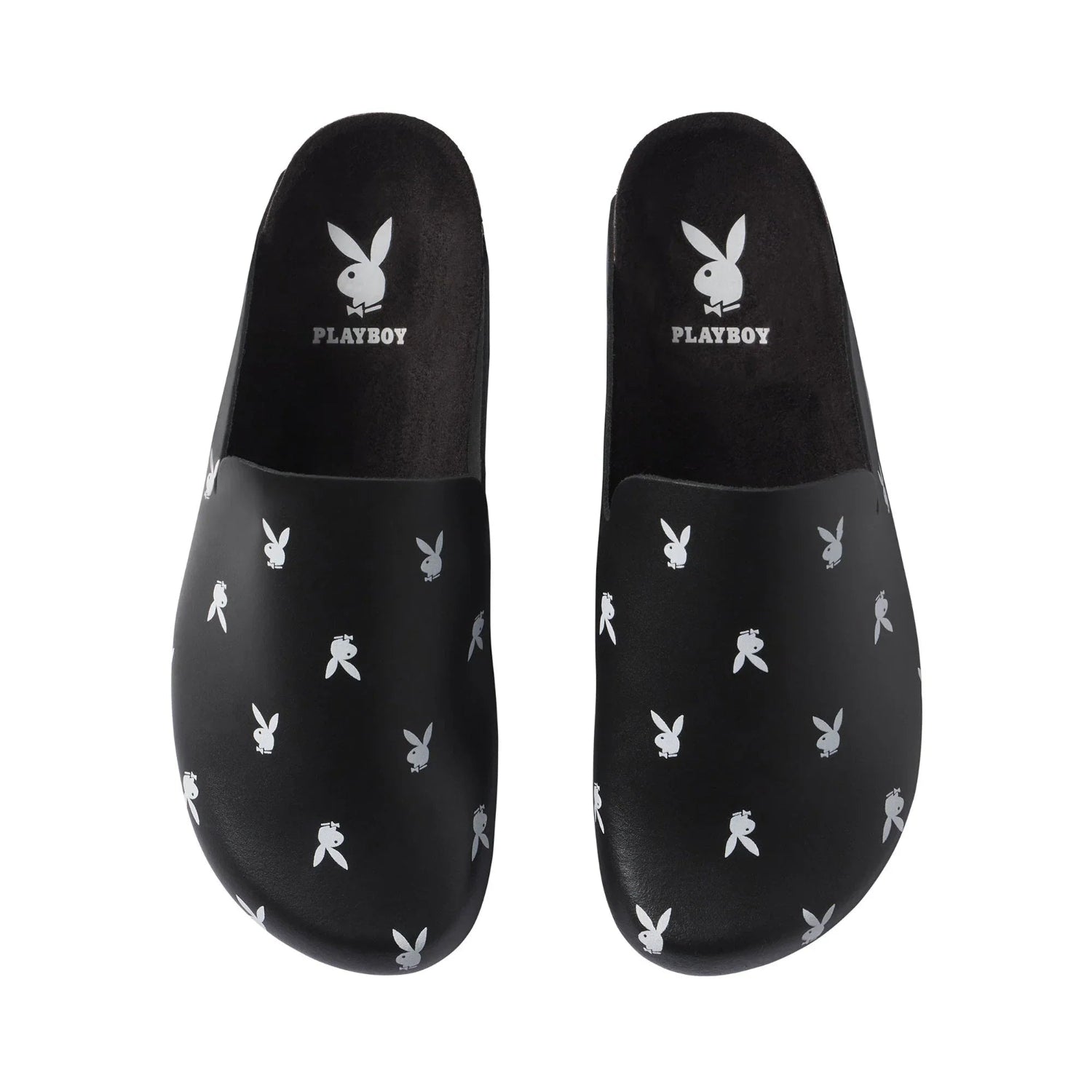 Playboy Leather Slides ciabatte pelle nere