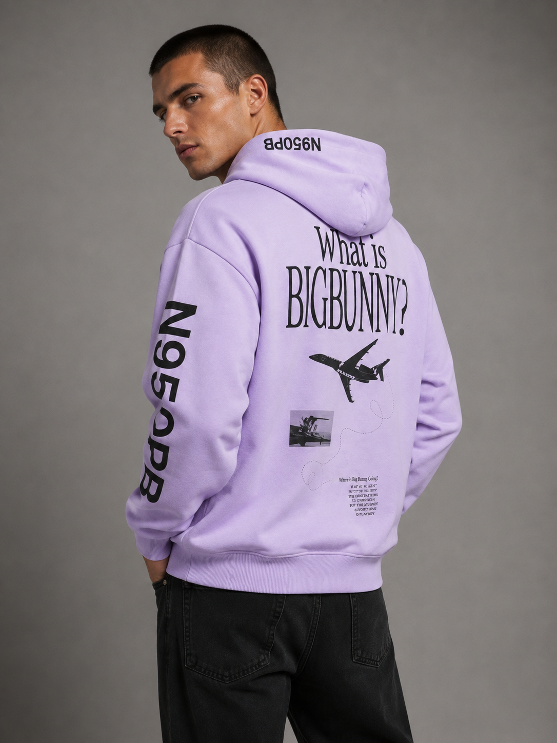 Playboy Aviation Wings N950PB felpa cappuccio senape cotone