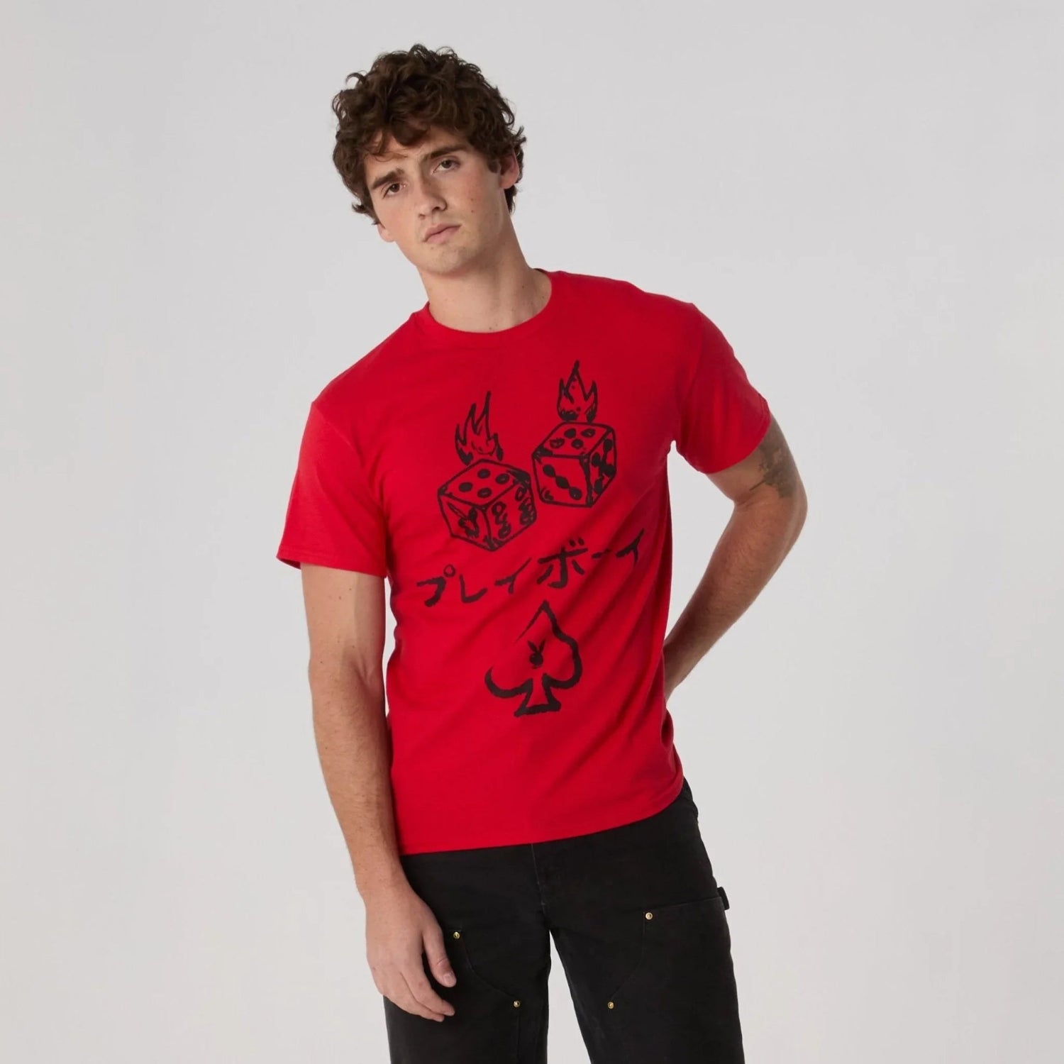 Playboy Stacked Tee t-shirt sabbia cotone