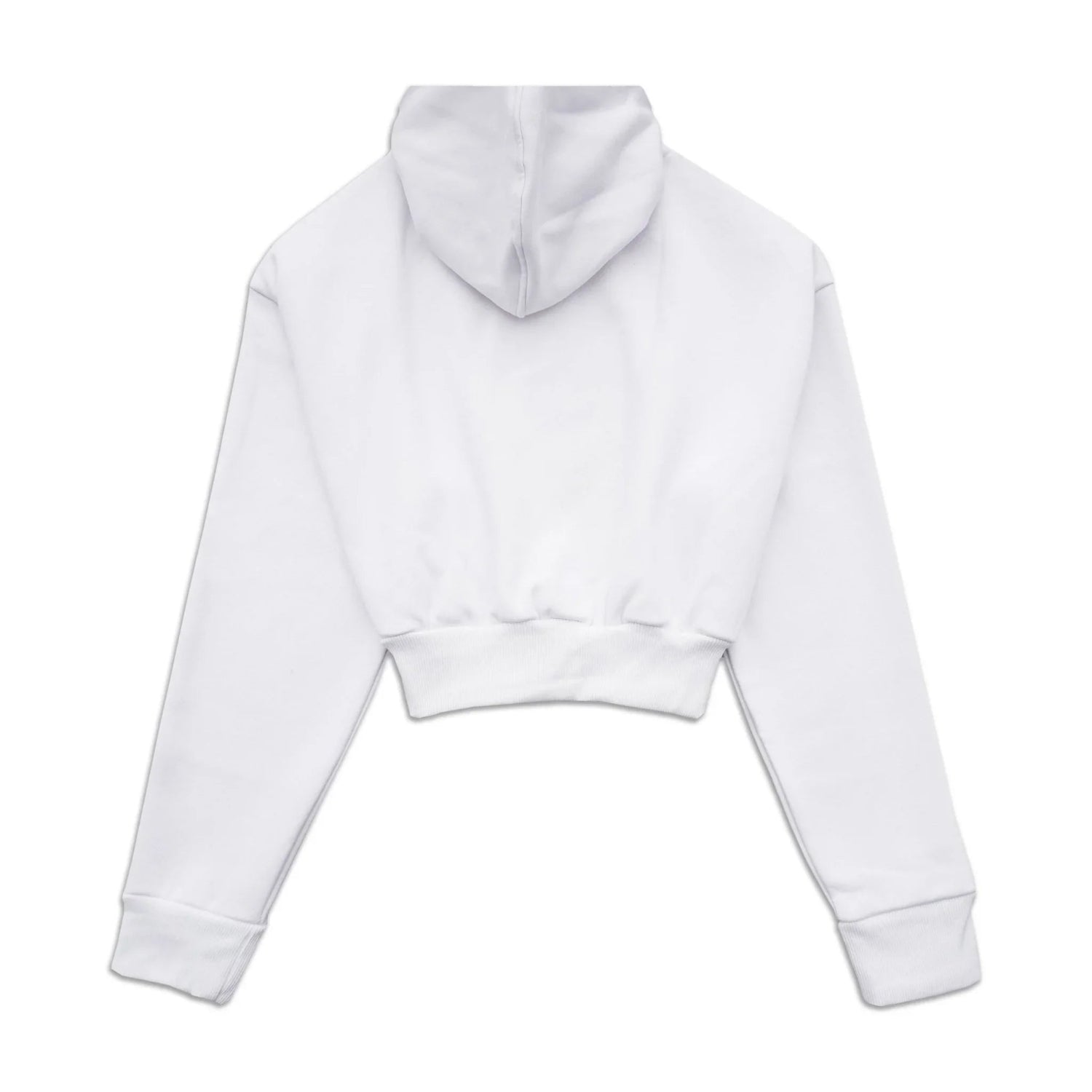 Playboy Cropped Chenille felpa hoodie bianca corta