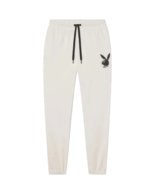 Playboy x John Richmond Classic Logo pantaloni tuta panna
