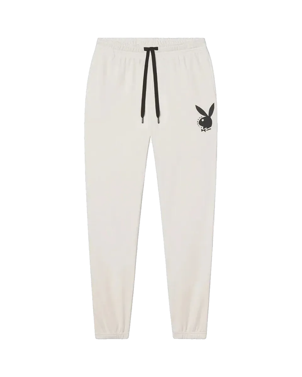 Playboy x John Richmond Classic Logo pantaloni tuta panna
