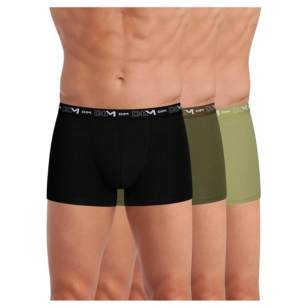 DIM boxer uomo M verde blu cotone elasticizzato x3