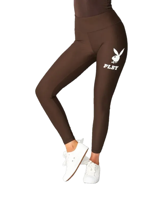 Playboy Rabbit Head leggings viola lunghezza caviglia