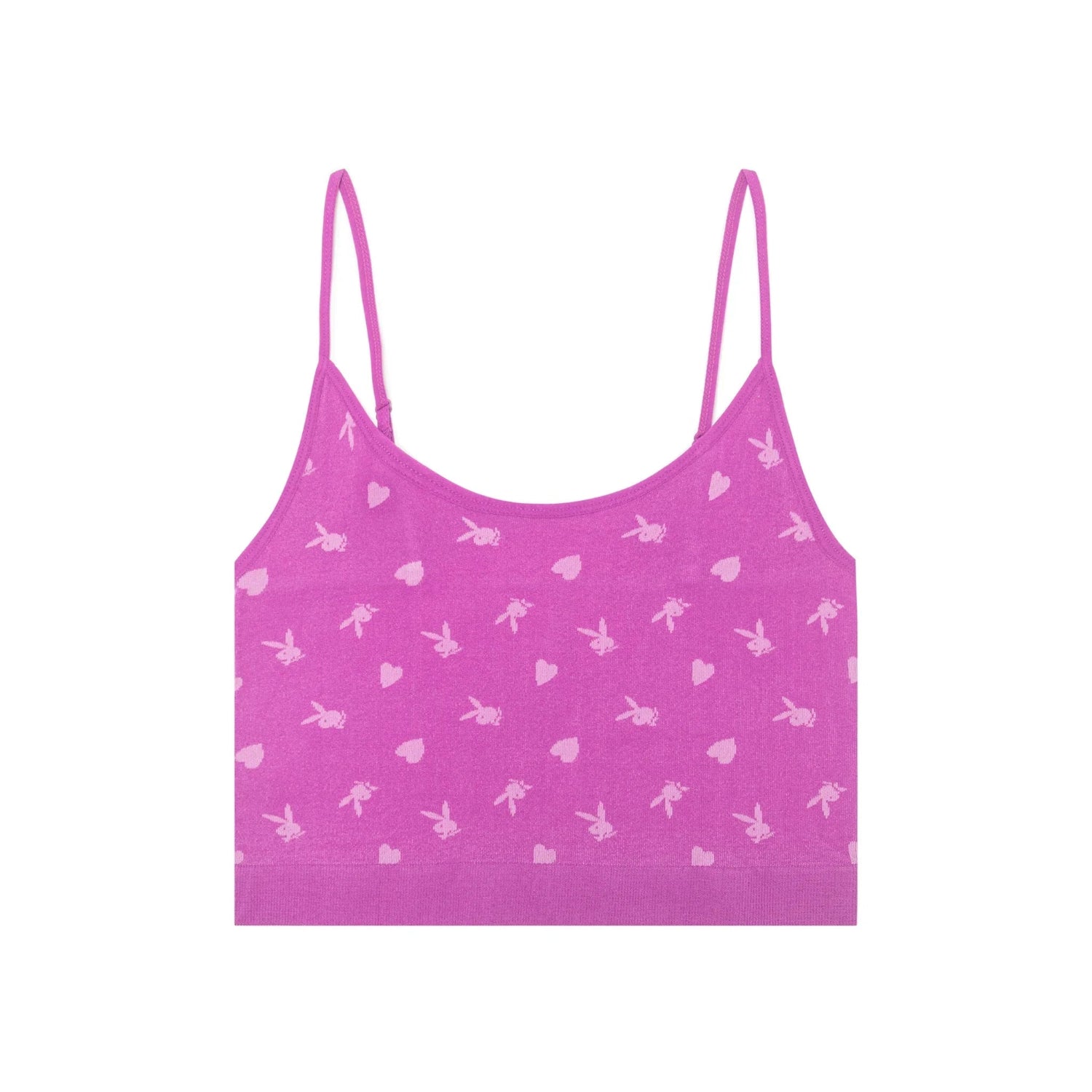 Playboy Bunny canotta crop seamless marrone scollo