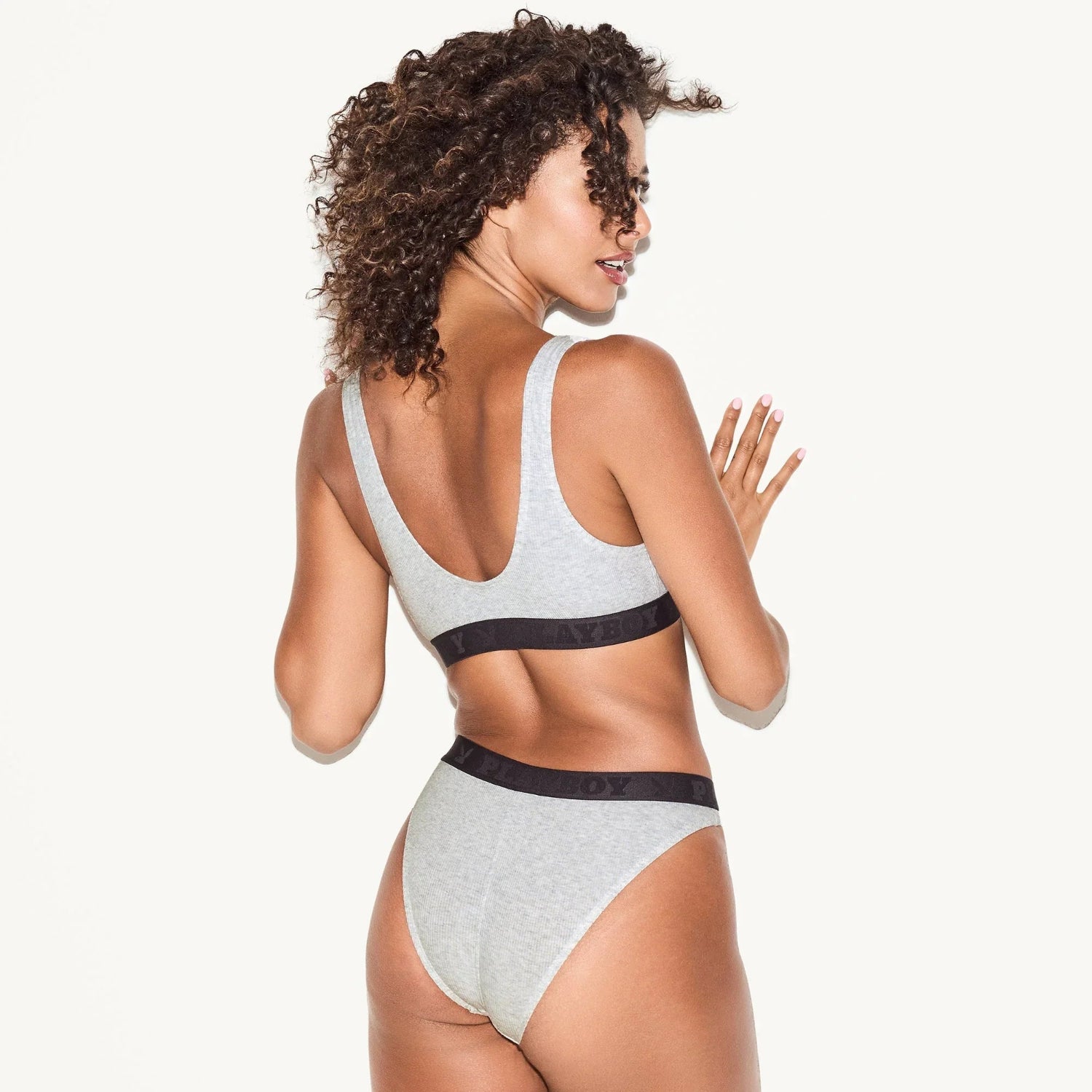 Playboy Essentials Rib Brief slip grigio modal