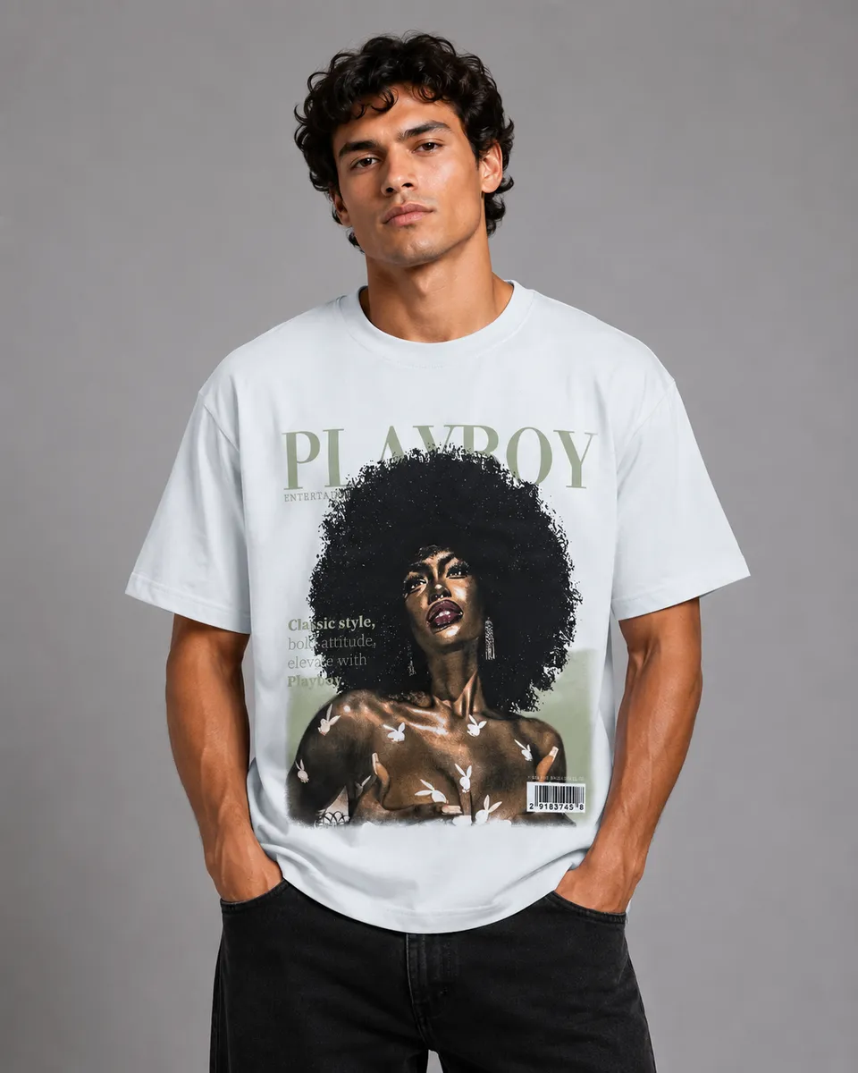 Playboy Class Tee T-Shirt Unisex Cotone Nero