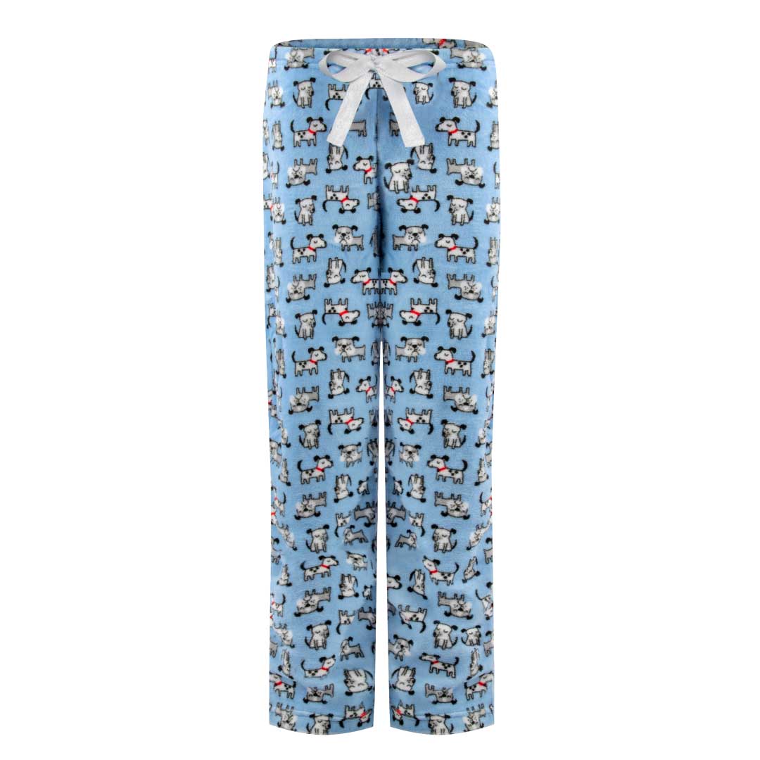 René Rofé pantaloni pigiama pile 2 pezzi cani fiocchi