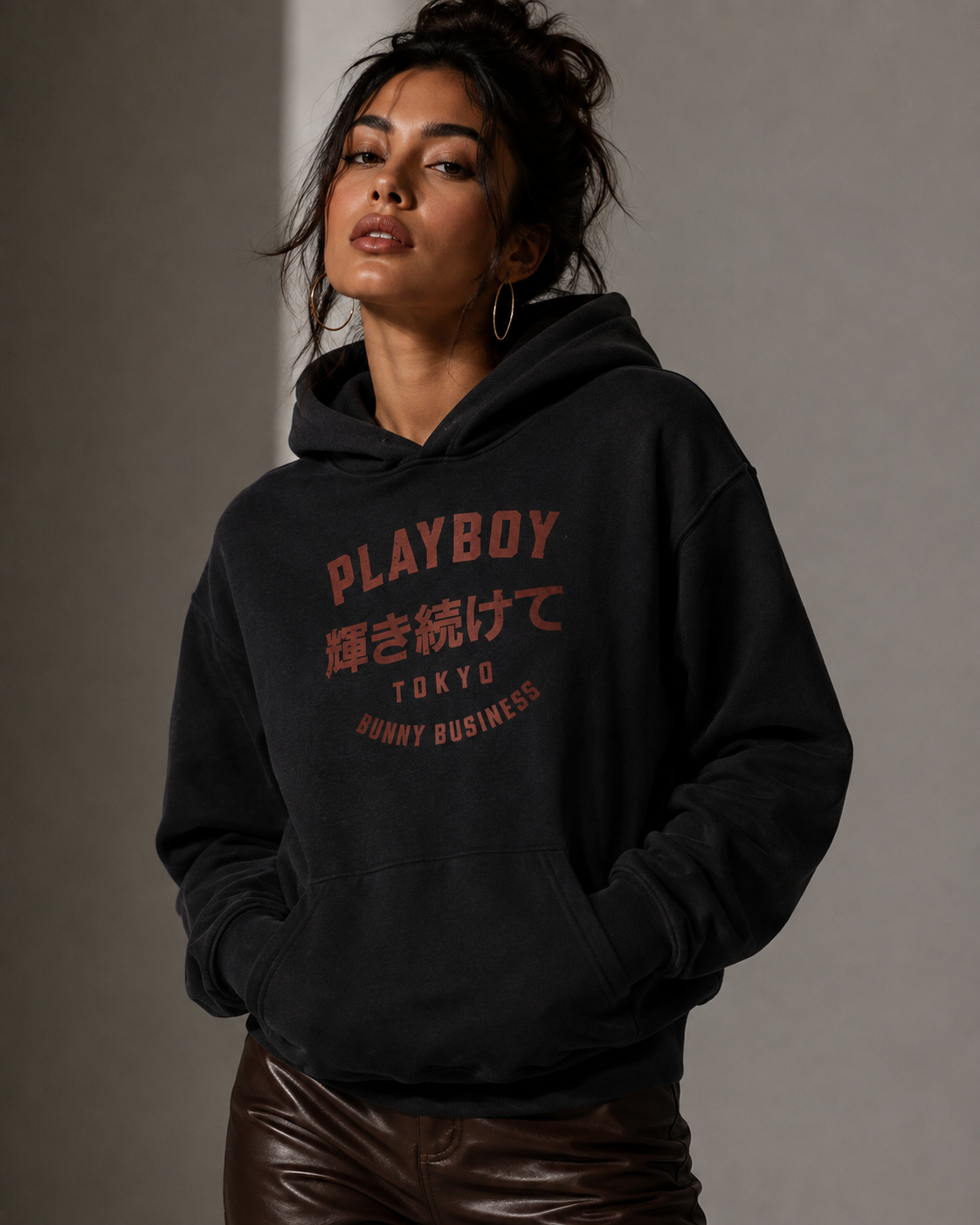 Playboy Tokyo felpa con cappuccio bianca cotone