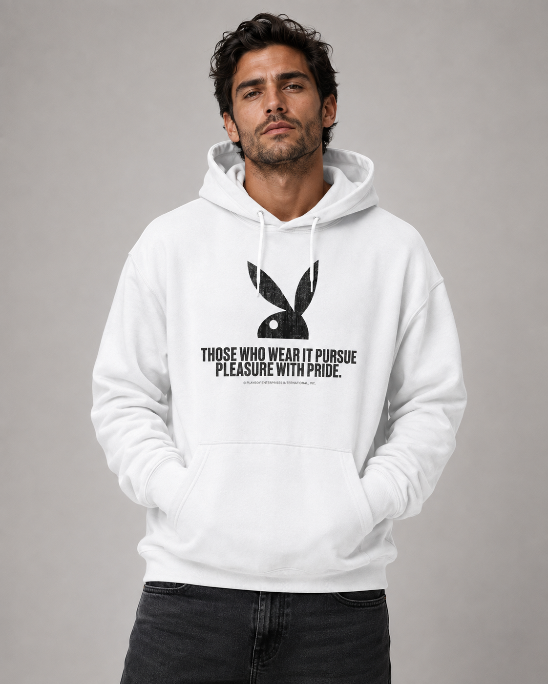 Playboy Bunny Pursue felpa cappuccio nera unisex