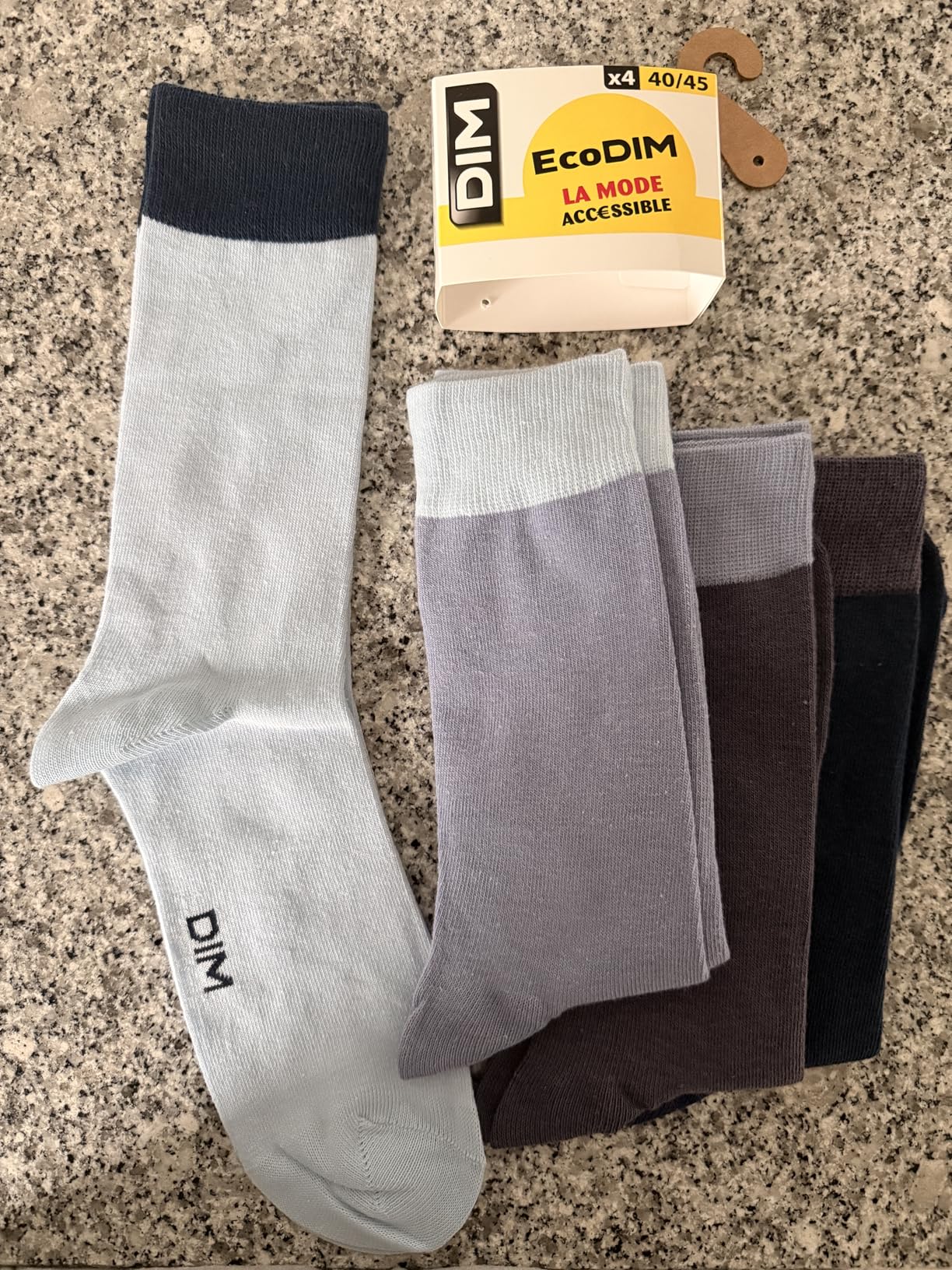 DIM Ecodim Style calzini uomo cotone x4 bianco blu