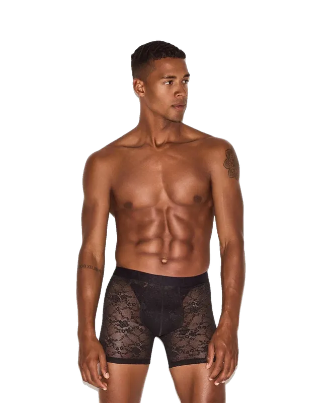 Playboy Lace Boxer Brief boxer nero pizzo uomo