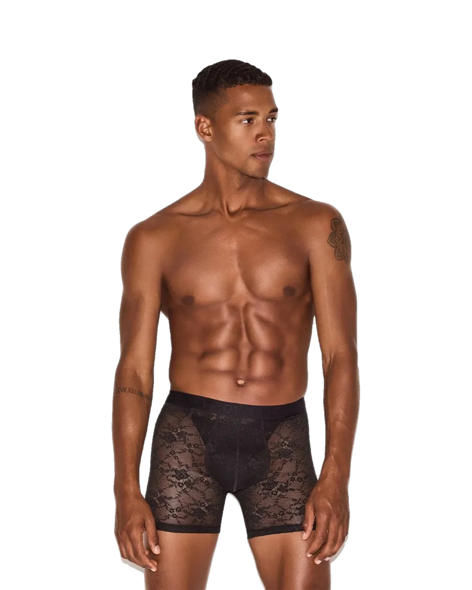 Playboy Lace Boxer Brief boxer nero pizzo uomo