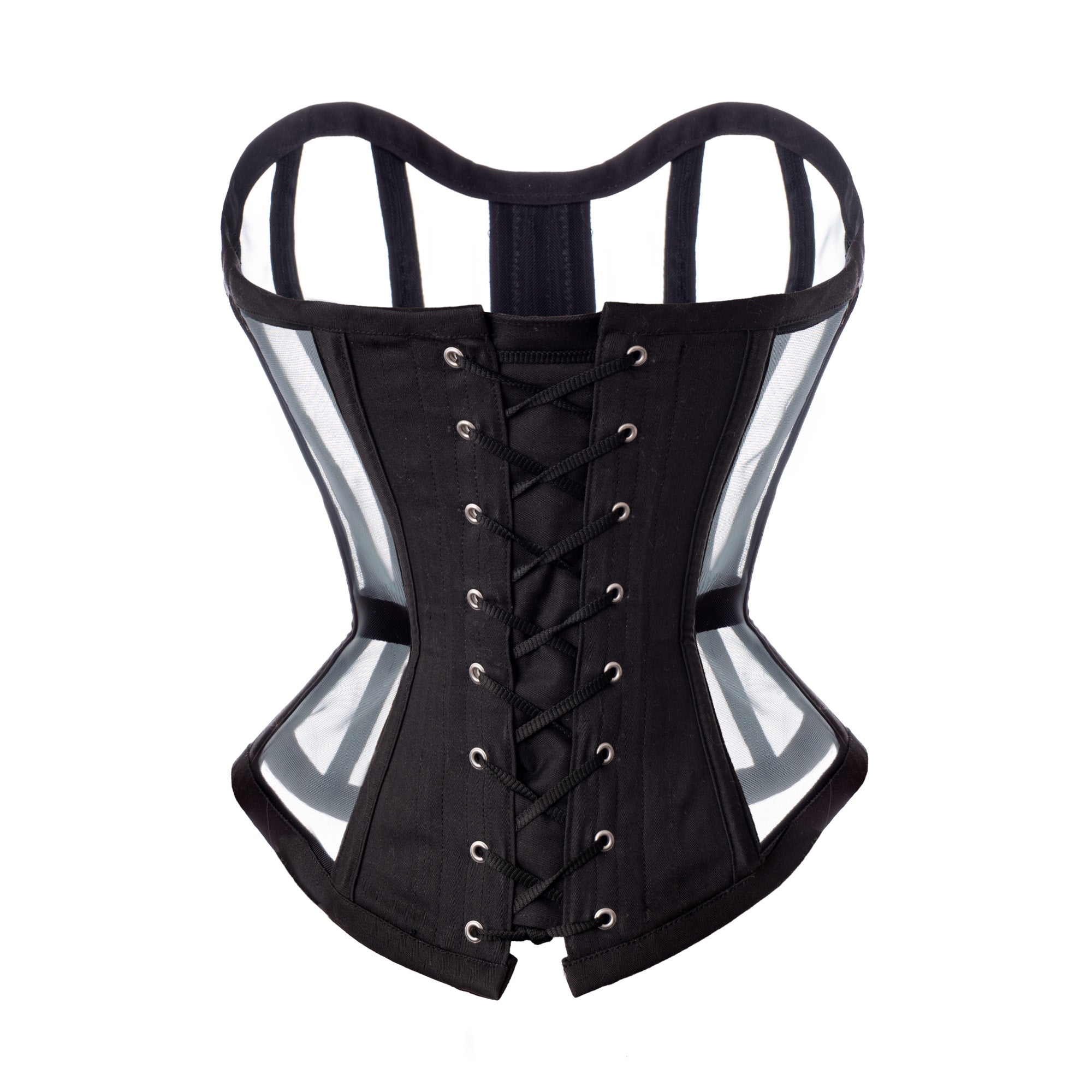 Lorenzo Seghezzi Mesh Overbust corsetto mesh nero busk