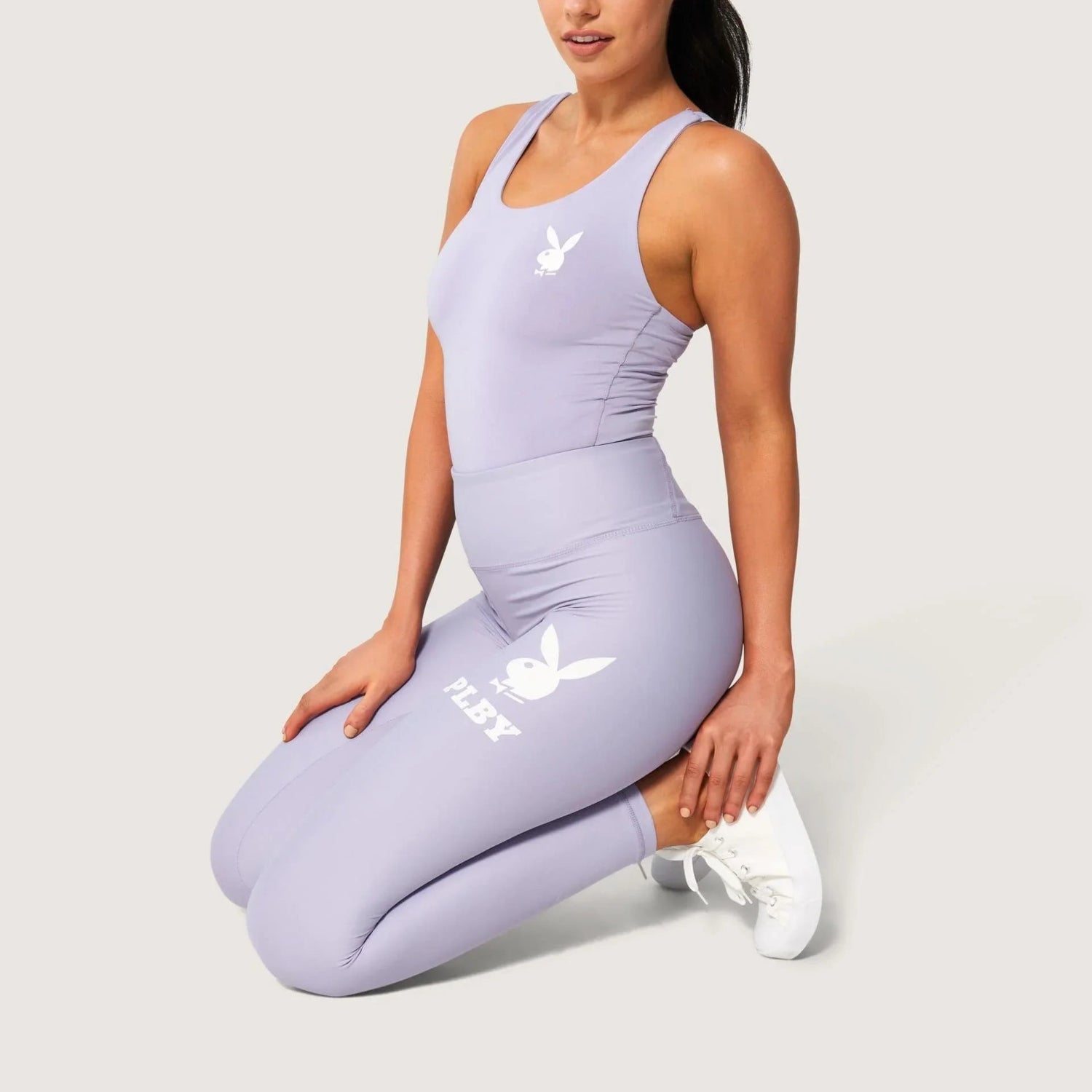 Playboy Rabbit Head leggings viola lunghezza caviglia
