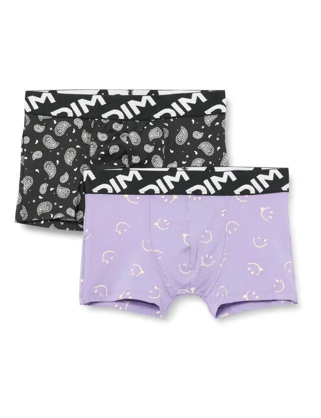 DIM Micro boxer bambino microfibra pacco da 2 nero riciclata